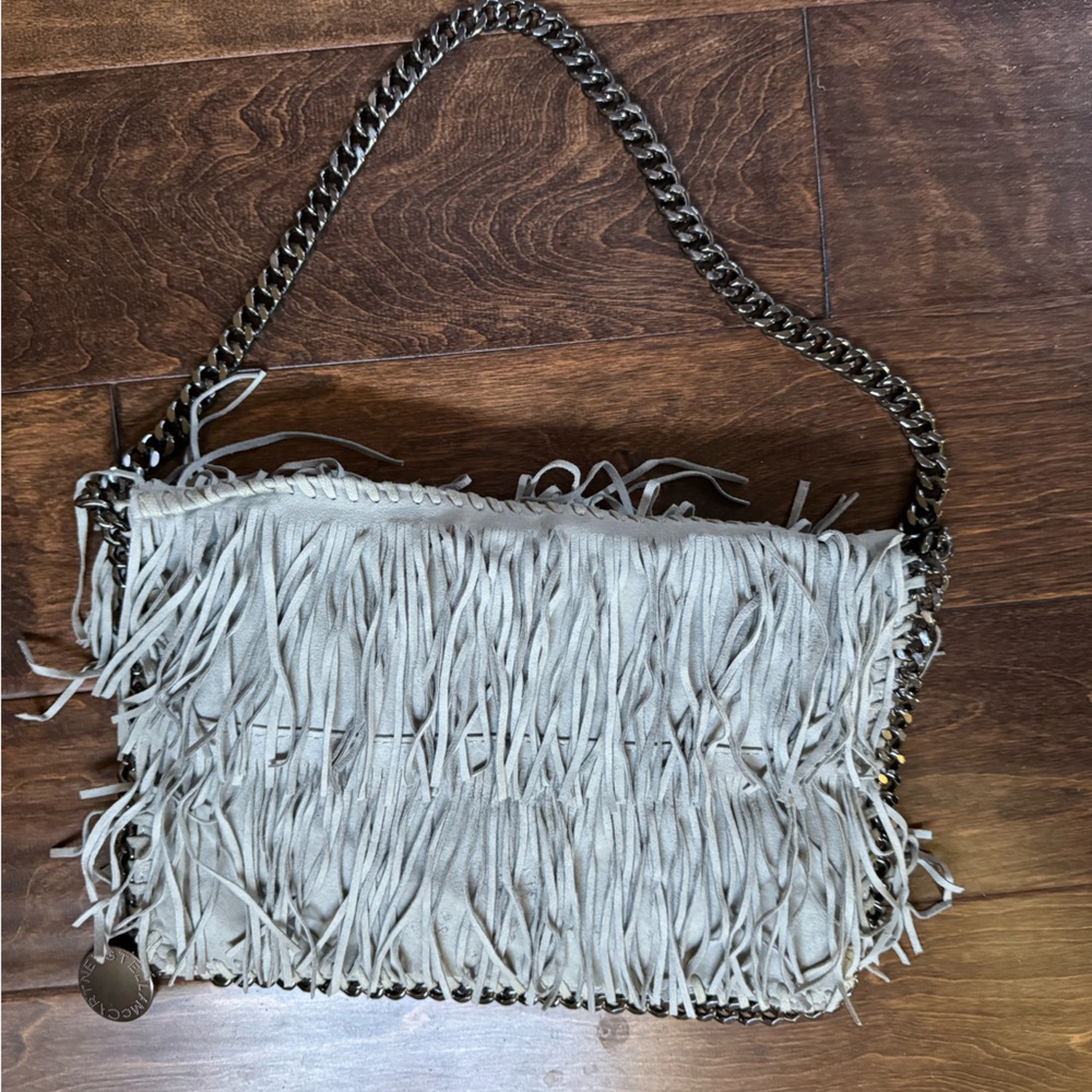 Shaggy Deer Falabella Inspired Fringe Shoulder Bag Light Blue